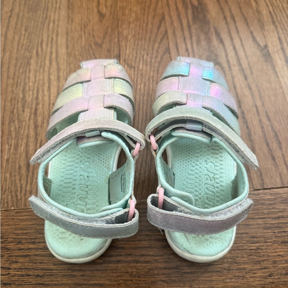 See Kai Run Pink and Green Iridescent Sandals - Picture 2 of 2